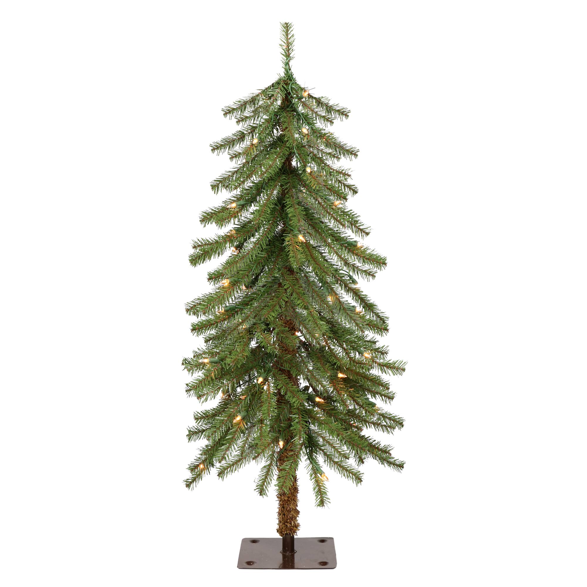6 Pack: 3ft. Pre-Lit Alpine Artificial Christmas Tree, Clear Lights
